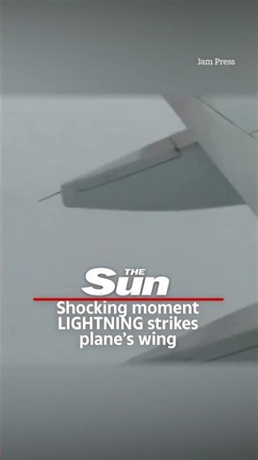 Shocking one-in-a-million moment lightning strikes plane’s wing