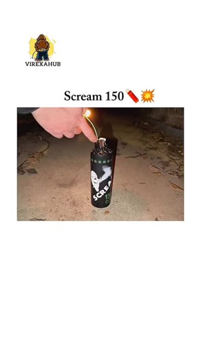 VIREXAHUB ™ on Instagram: "This high-energy reel, lasting approximately 42 seconds, kicks off with a person lighting a powerful 'Scream 150' firework inside a dark, tunnel-like structure. As the fuse burns, the tension builds while the camera moves through the graffiti-covered walls of the tunnel. The video captures a mix of suspense and thrill as the firework first emits a bright green glow and a piercing, high-pitched whistling sound, followed by a massive, colorful explosion that lights up th
