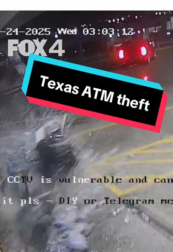 Police say thieves used a stolen SUV to tear an ATM out of a 7-Eleven in White Settlement, Texas. The SUV was determined to be stolen out of Dallas. Police believe it may be connected to other similar ATM thefts in the area. (📽️: White Settlement Police)