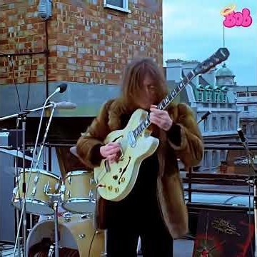 John Lennon's guitar solos in "Get Back" rooftop concert. #Beatles #Music
