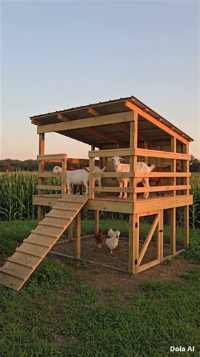 Is this the safest way to house mixed livestock? #farming #homesteading
