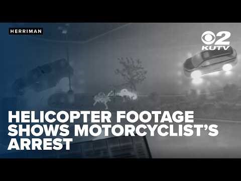 Helicopter captures arrest of motorcyclist after police pursuit