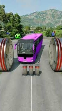 Long City Buses & Capsule Bus vs Hydraulic Crush - BeamNG.drive