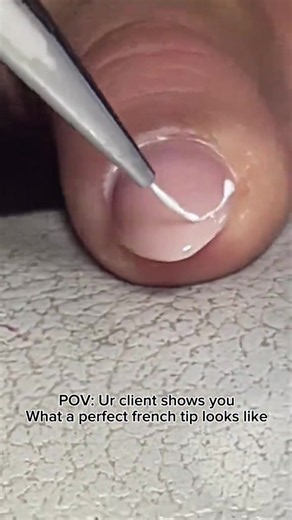 Watching my client freehand the perfect French tip: 👁️👄👁️ @_maya_exx.nails #nailtech #nailsalon #nailmemes #nail #fyp