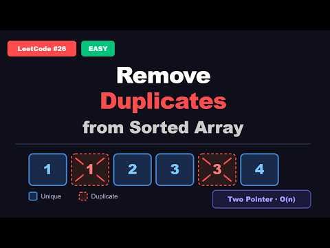 Remove Duplicates from Sorted Array | LeetCode 26 | Two Pointer Technique Explained