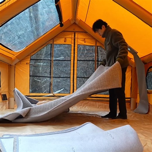 Cozy & Relax Camping in Skylight Tent - Alone in the Winter Rain! | Camping Videos