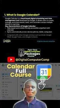 Google Calendar Masterclass for Beginners | What is Google Calendar? Features & Uses Explained