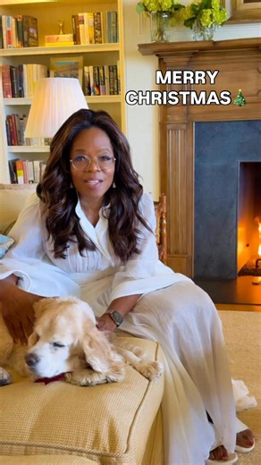 Merry Christmas from my home to yours. Grateful to have another holiday to celebrate with my Sadie 🎄 | Oprah Winfrey