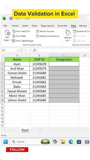 Data Validation in Excel | Create Dropdown List Easily 🔥 | Excel Tips & Tricks