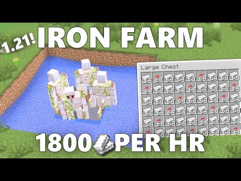 Minecraft EASY IRON FARM Tutorial 1800+ Ingots/Hour | Java & Bedrock
