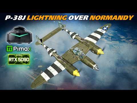 P-38J Lightning Over Normandy In Virtual Reality | PIMAX Crystal Super | IL-2 | WW2 | WWII