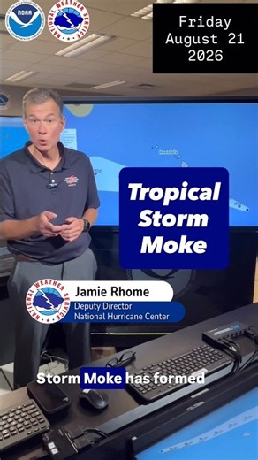 Latest update on Tropical Storm Moke - August 21 2026 #Moke