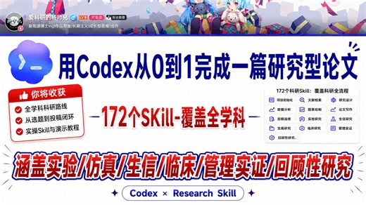 用Codex从0到1完成一篇研究型论文-你的第二导师