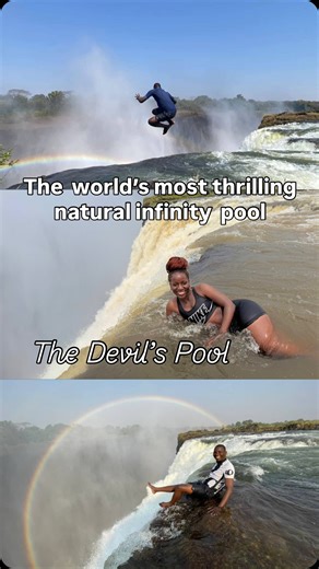 Devil’s Pool is one of those experiences you don’t rush. You listen, you follow instructions, you take it step by step, and suddenly you’re at the edge of one of the world’s most powerful waterfalls. It’s well guided from start to finish, and the experience currently starts from around $135. Finished it off with breakfast overlooking the Falls, and honestly, it doesn’t get better than that. #DevilsPool #LivingstoneZambia #VictoriaFalls #TravelAfrica #BucketListMoments | Travel with Mervis