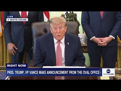 President Trump, Vice President Vance make announcement from the Oval Office
