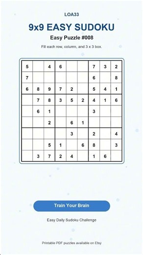 Easy Sudoku Challenge #008