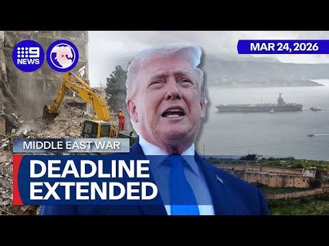 Trump extends deadline after Iran threatens to start hitting Gulf power plants | 9 News Australia