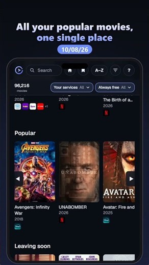 Popular Movies on Every Streaming Service October 8, 2026