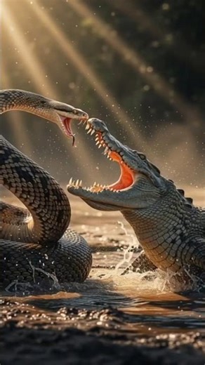 Crocodile vs Giant Snake – Water vs Land Battle! 🐊🐍 (Who Really Wins?) 😱