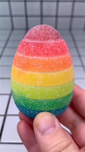 Rainbow Surprise Egg Gummy Jelly Candy ASMR Food Mukbang Gumi Yum