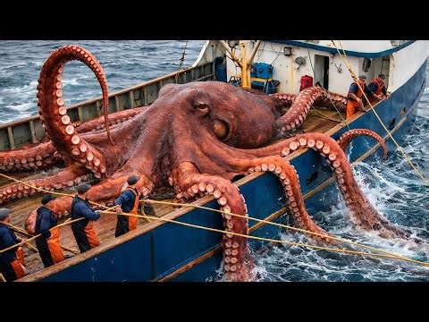 The ‘Monster’ Giant Octopus Rises – A Dangerous Journey of Catching and Processing.