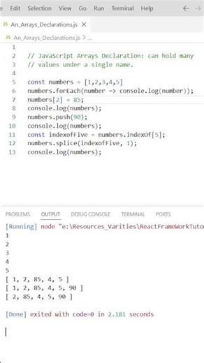 JavaScript An Arrays Declaration