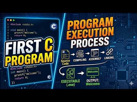 First C Program| Program Execution Process| C programming| MCS201