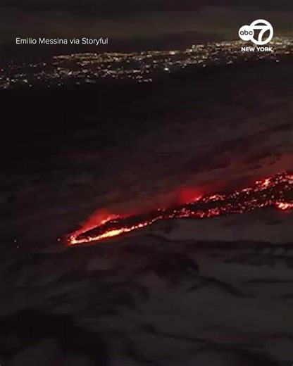 Drone footage captured an incredible view of lava flowing from a new fissure that has opened up on Mount Etna. Italian photographer Emilio Messina said the breathtaking video shows Valle del Bove, a “huge valley” on the volcano, on New Year’s Day. Europe’s most active volcano erupted over the holidays from two craters. | ABC7NY