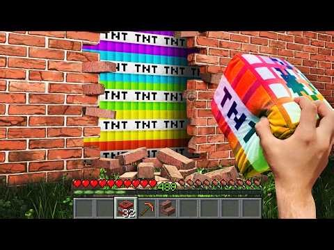 Minecraft in Real Life POV MOVIE RAINBOW TNT PYRAMIDE in Realistic Minecraft 創世神第一人稱真人版