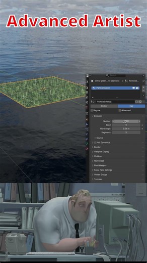Blender Noob vs Pro: Creating Realistic Grass #blender #blendertutorial #blendercommunity #blender3d