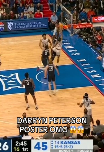 Darryn Peterson's Stunning Dunk Against BYU Defenders