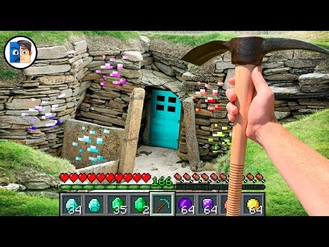 Minecraft in Real Life POV - UNDERGROUND DIAMOND BASE Realistic Minecraft 創世神第一人稱真人版