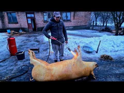 Rural Life: Traditional Pork Processing in Winter at -30°C (-22°F) — Full Farm Process