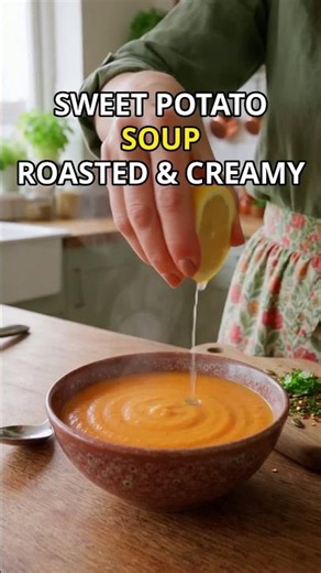 Sweet Potato Soup — Roasted, Creamy & So Easy 🍠 #shorts