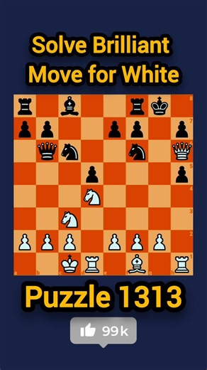Solve Brilliant Move for White #chess #shorts