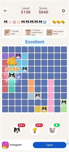Meowdoku (10x10 in 35 seconds) no mistakes. no hints