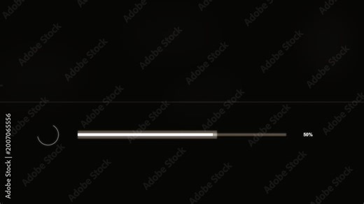 Modern warm monochrome loading screen with animated progress bar and hud line scanner effect
