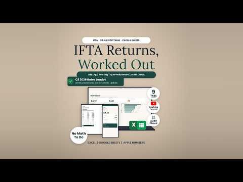 IFTA Fuel Tax Spreadsheet Tutorial: Trip Log to Quarterly Return (Excel & Google Sheets)