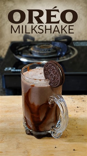 Sip into happiness with this rich Oreo milkshake.b#food #shake #share #like