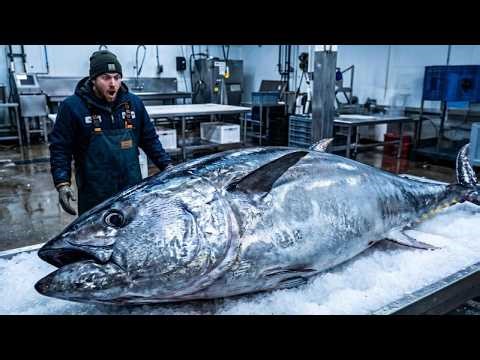 265Kg Monster Bluefin Tuna Cutting Process | Worlds Toughest Tuna Knife Masterclass!