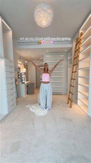 set up my closet with me for spring 🌸👚🧸🧹✨ I did a whole declutter & spring clean out 🤍