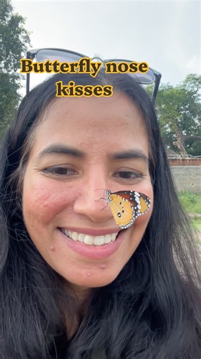 Butterfly kissing my nose 🦋 #butterfly