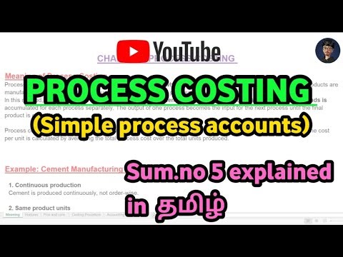 Process costing - sum no 5 solved in Tamil | Cost Accounting #Costaccounting #bcom #mcom #accounting