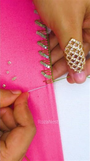 Designer Border Lace Embroidery Inspiration 💫 #embroidery #diy #tutorial