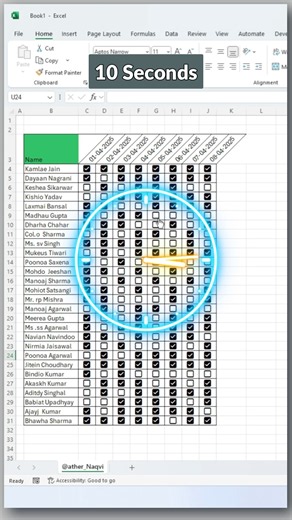 Build an Attendance Sheet in Excel in Just 10 Seconds! ⚡