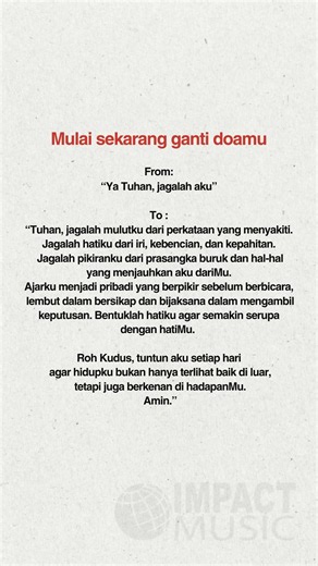 Kiranya semua doa yang kupanjatkan berkenan kepadaMu Tuhan