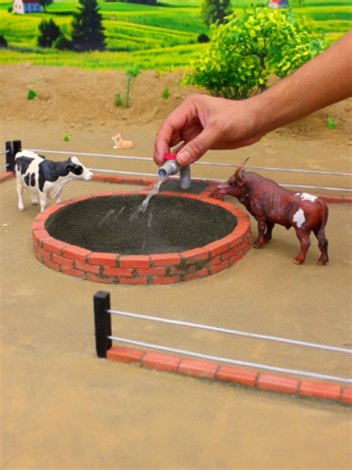 Mini Cow Water Tank #village #mini #reels #miniature #construction | water tank