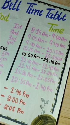 Perfect Bell Time Table for Schools | Easy & Organized Schedule #timetable#schoollife #shorts #viral