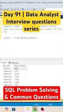 Day - 91 | Data Analyst Interview: SQL Problem Solving & Common Questions #azure #sqltips #coding