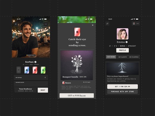 Dating App UI – Modern Match & Profile Design
